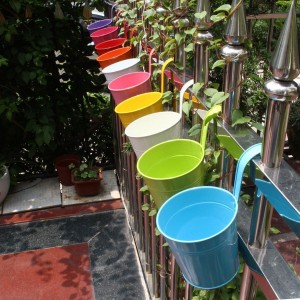 Set de 10 pots de fleurs en fer 16xH13cm avec trou de... 2
