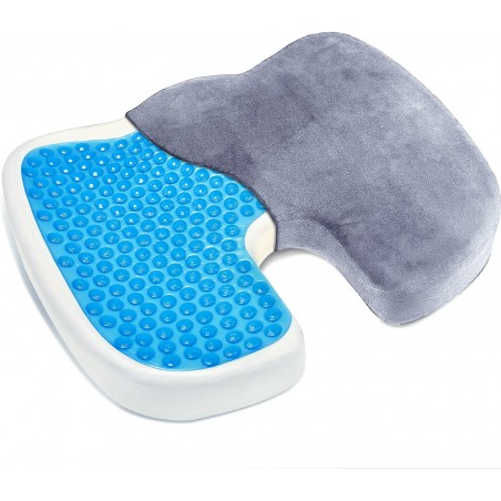 Coussin orthopédique en gel, memory foam siège anti-escarre et douleur au coccyx