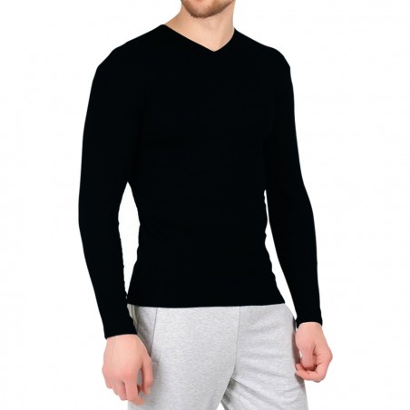 VKA27 Pack de 5 sous-pulls CARTER pour homme slim fit effet thermique col en V