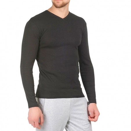 VKA27 Pack de 5 sous-pulls CARTER pour homme slim fit effet thermique col en V