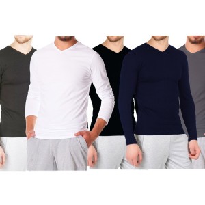 VKA27 Pack de 5 sous-pulls CARTER pour homme slim fit...