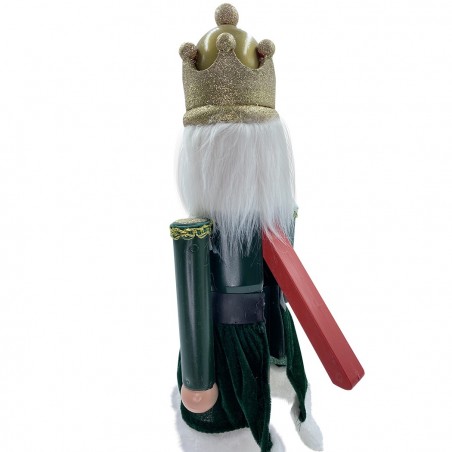 Soldat casse-noix 60H cm 392002 VERT décoration Noël sceptre étoile