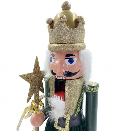 Soldat casse-noix 60H cm 392002 VERT décoration Noël sceptre étoile