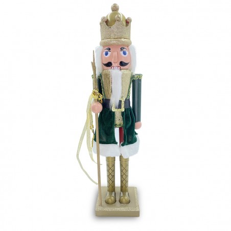 Soldat casse-noix 60H cm 392002 VERT décoration Noël sceptre étoile