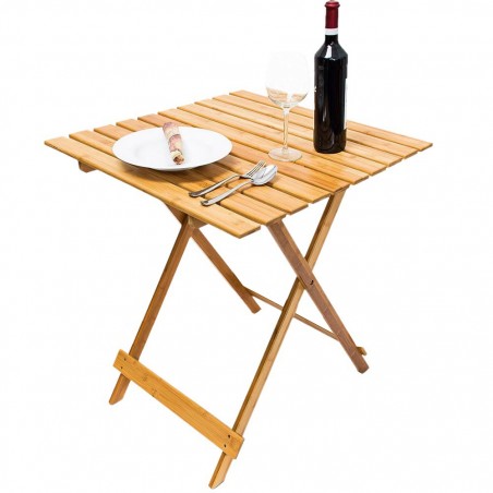 Table pliante 80 x 60 cm en bois naturel art. 292 pliable de jardin