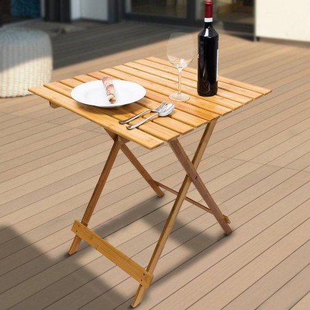 Table pliante 80 x 60 cm en bois naturel art. 292 pliable de jardin