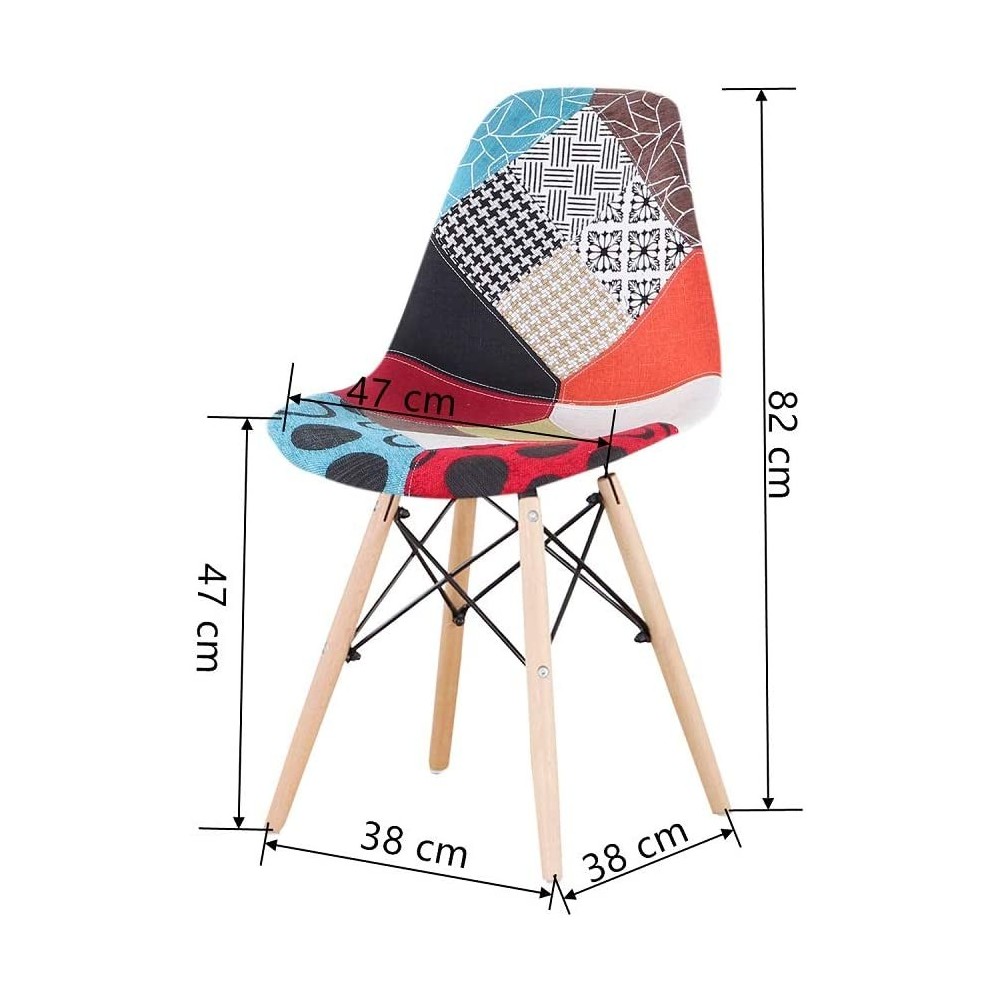 Ensemble de 2 chaises Fantasy tissu Patchwork...