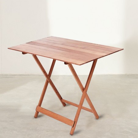 Table pliante 100 x 60 cm en bois naturel pliable table de jardin