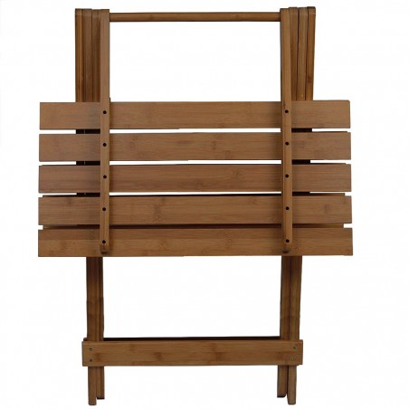 Table pliante 80 x 60 cm bois couleur noyer MAS116 pliable de jardin