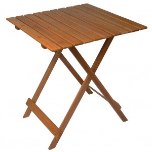 Table pliante 80 x 60 cm bois couleur noyer MAS116 pliable de jardin