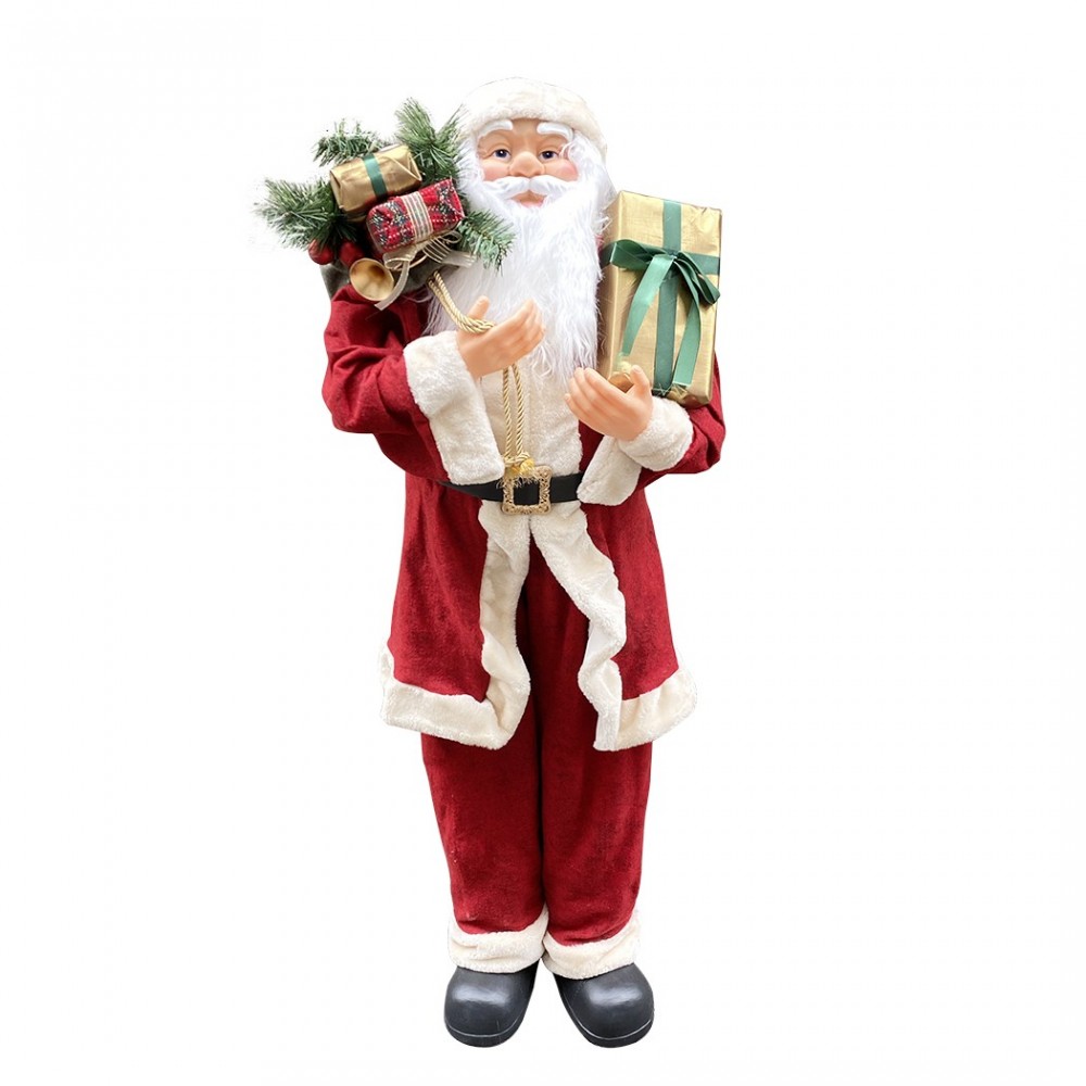 Père Noël géant 120cm 144114 sac de décoration de Noël avec sons et des lumières