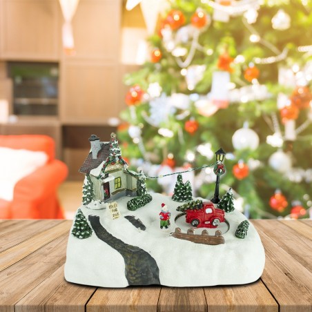 Mobile et décor de Noël 361002 avec magasin lumières musique, mouvement de Noël