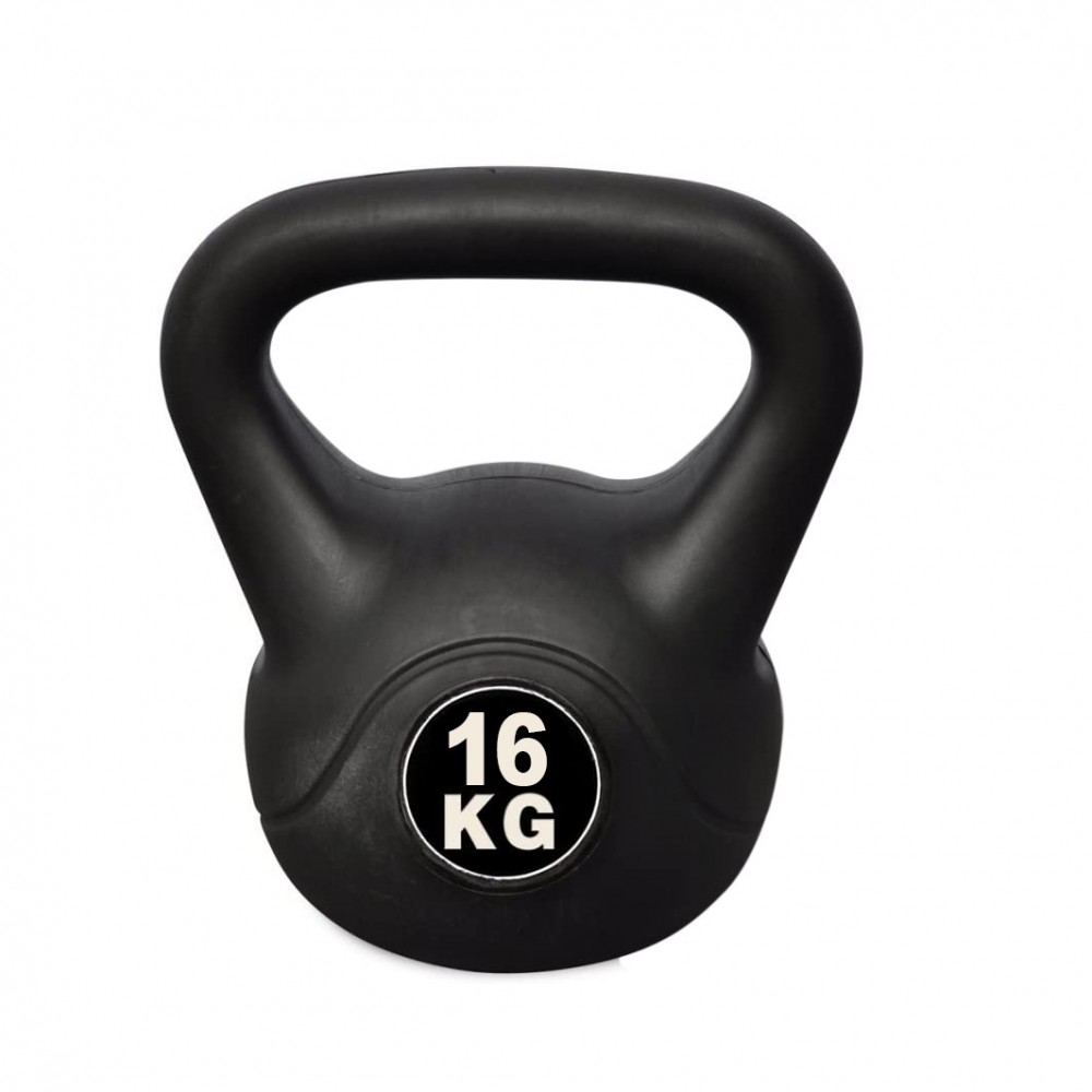 Kettlebell Fitness De 16kg En Pvc Avec Sable Et Poignée Anti-frottement