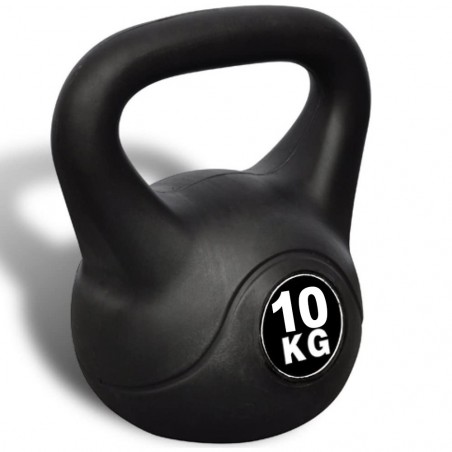 Kettlebell Fitness De 10kg En Pvc Avec Sable Et Poignée Anti-frottement