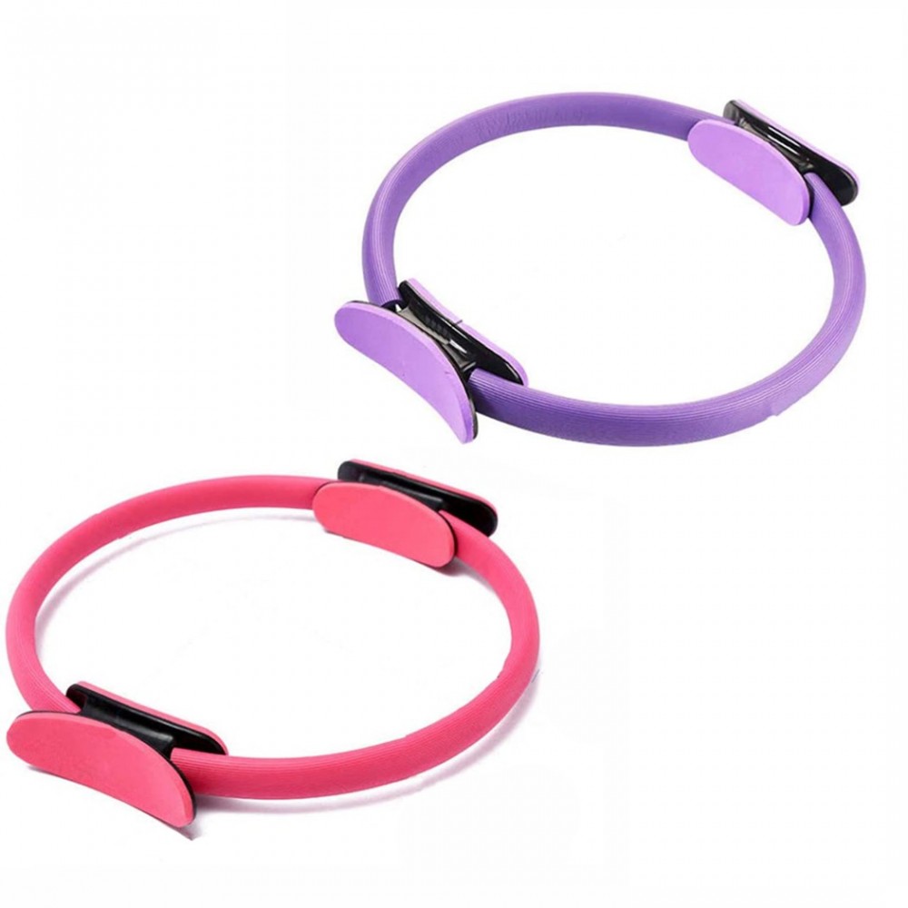 Anneau de fitness Pilates à double poignée Cercle de résistance Cercle magique Anneau de résistance Double Grip pour Yoga Core Training (Noir