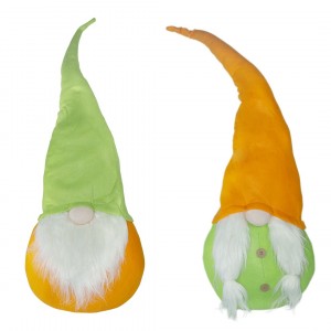 Gnome Avec Chapeau 234042 vert et orange 95 Cm en tissu...