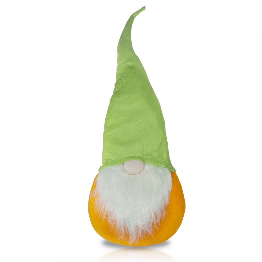 Gnome Avec Chapeau 234042 vert et orange 95 Cm en tissu avec barbe de Pâques