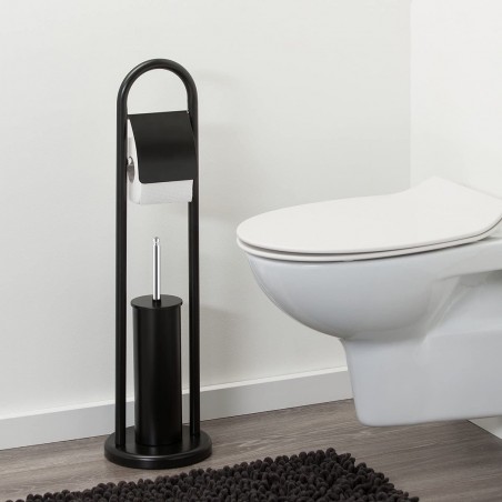 Felicia Porte Rouleau - Porte brosse toilette 136018 de 22 x 81 cm NOIR