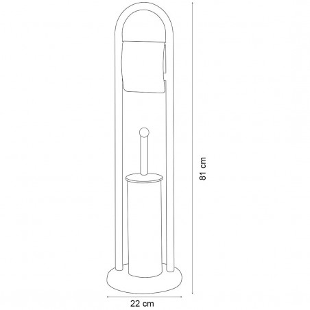 Felicia Porte Rouleau - Porte brosse toilette 136012 de 22 x 81 cm GRIS