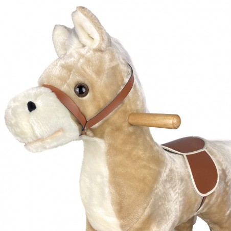 Cheval à bascule avec sons et mouvement 720400 BEIGE en peluche douce
