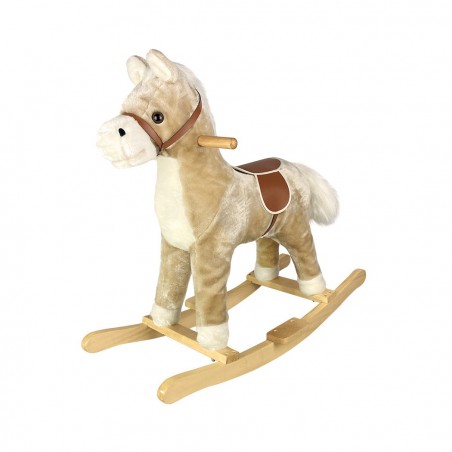Cheval à bascule avec sons et mouvement 720400 BEIGE en peluche douce