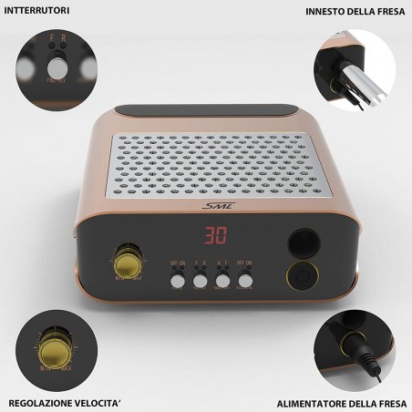 Fraise professionnelle, ventilateur et aspirateur 30000rpm 083020 NAIL SANDER M2