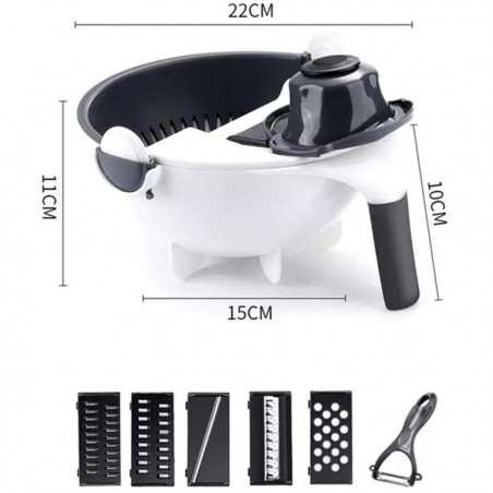 Trancheuse de légumes outil et râpe 187639 panier WET BASKET