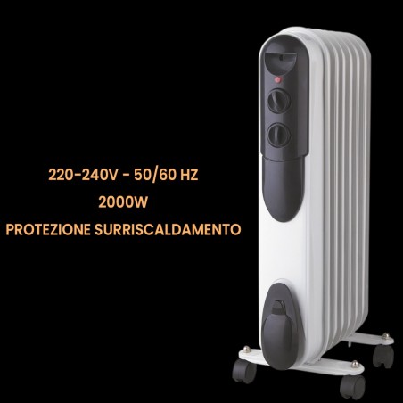 Radiateur MASTER à huile 9 éléments 2000W Art. 522052 taille 41x29xH64,8 cm