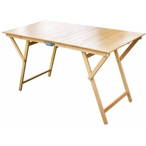 Table pliante 140 x 70 cm en bois naturel pliable table...