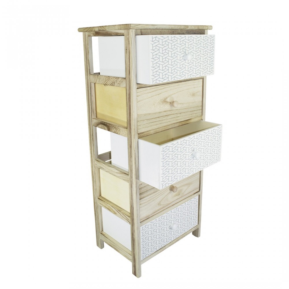 Armoire en bois avec motif géométrique 5...