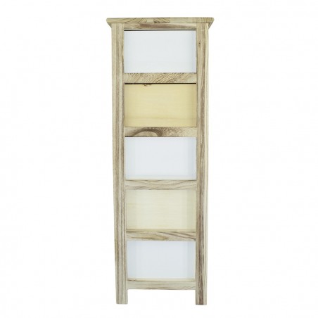 Armoire en bois avec motif géométrique 5 tiroirs 40x29xH90cm Art. 398003