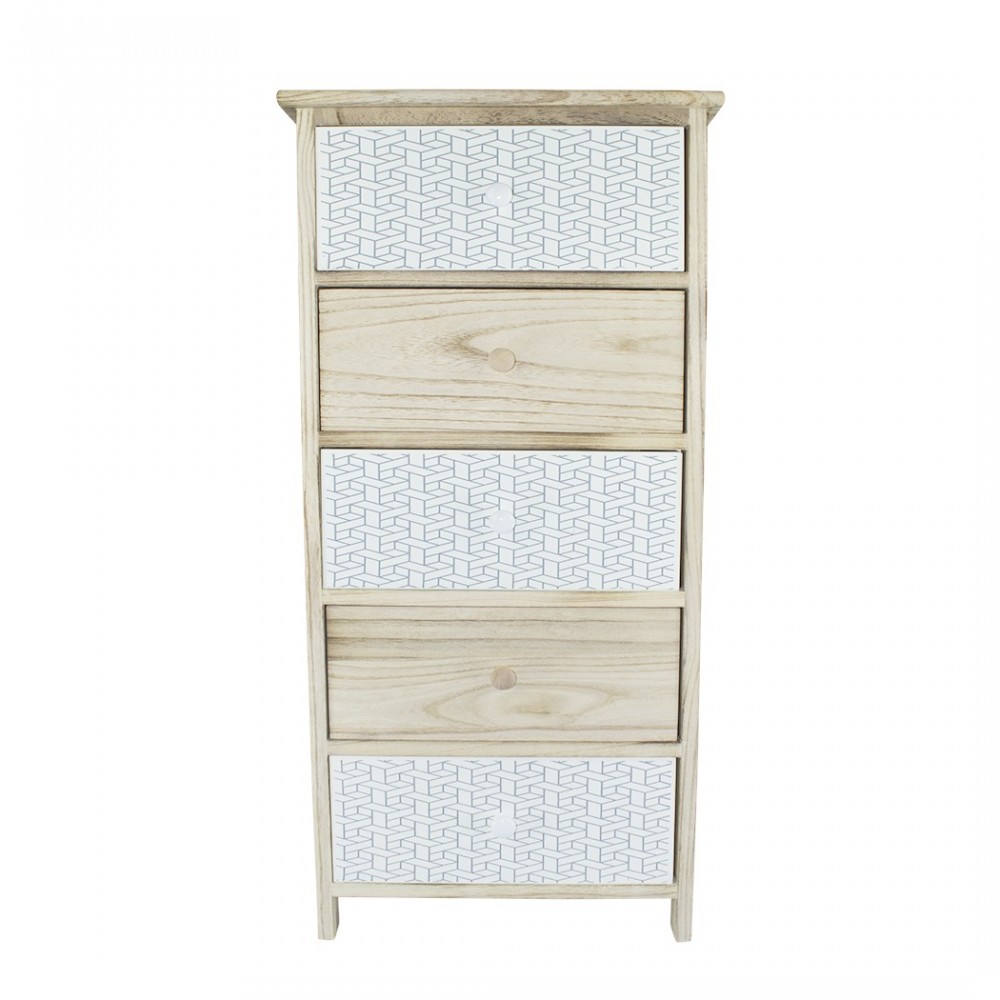 Armoire en bois avec motif géométrique 5...