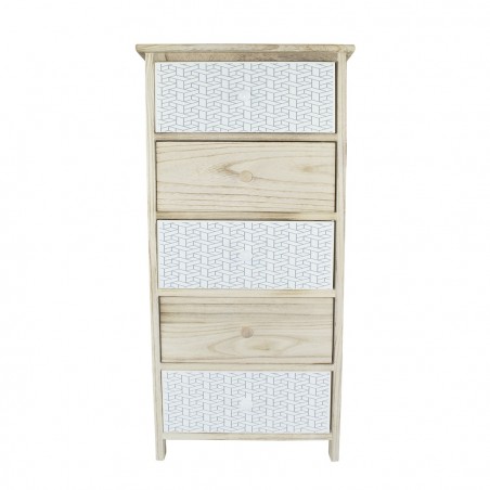 Armoire en bois avec motif géométrique 5 tiroirs 40x29xH90cm Art. 398003