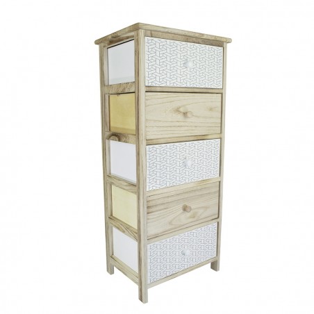 Armoire en bois avec motif géométrique 5 tiroirs 40x29xH90cm Art. 398003
