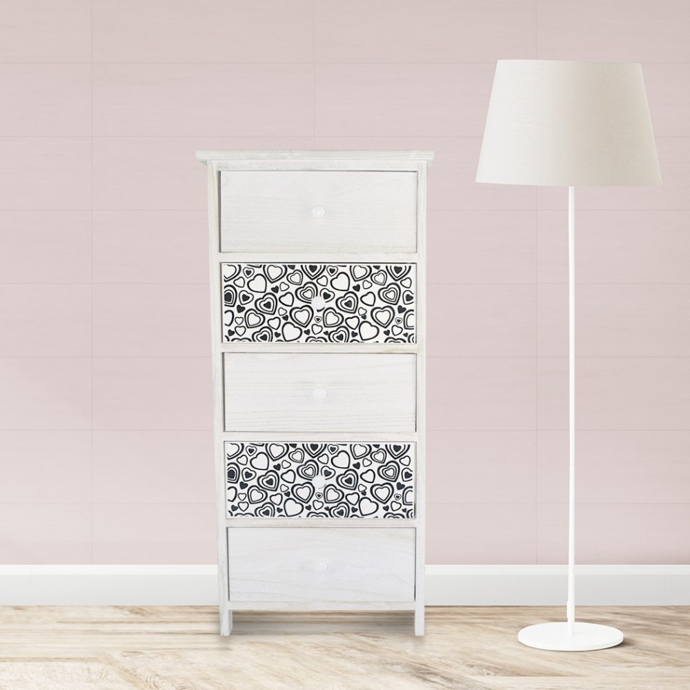 Armoire en bois blanc en forme de coeur poignée...