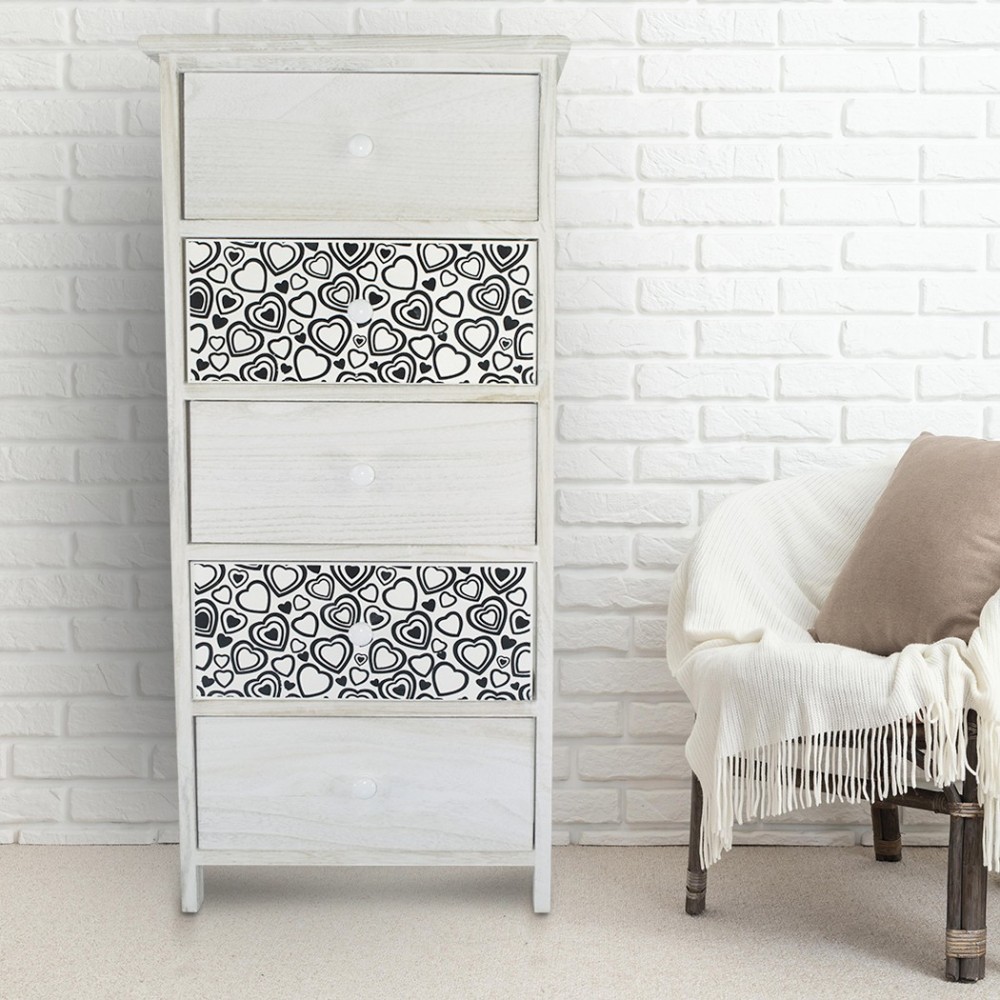 Armoire en bois blanc en forme de coeur poignée...