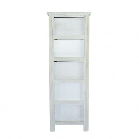 Armoire en bois blanc en forme de coeur poignée 398007 5 tiroirs 40x29xH90 cm