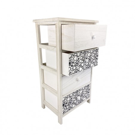 Armoire en bois avec motif coeur art. 398006 avec 4 tiroirs 40x29xH73 cm