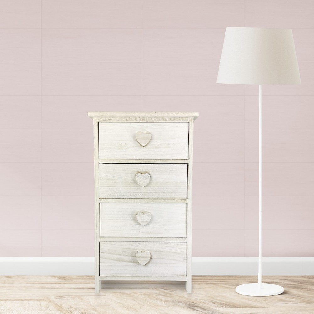 Armoire en bois avec pommeau en forme de coeur...