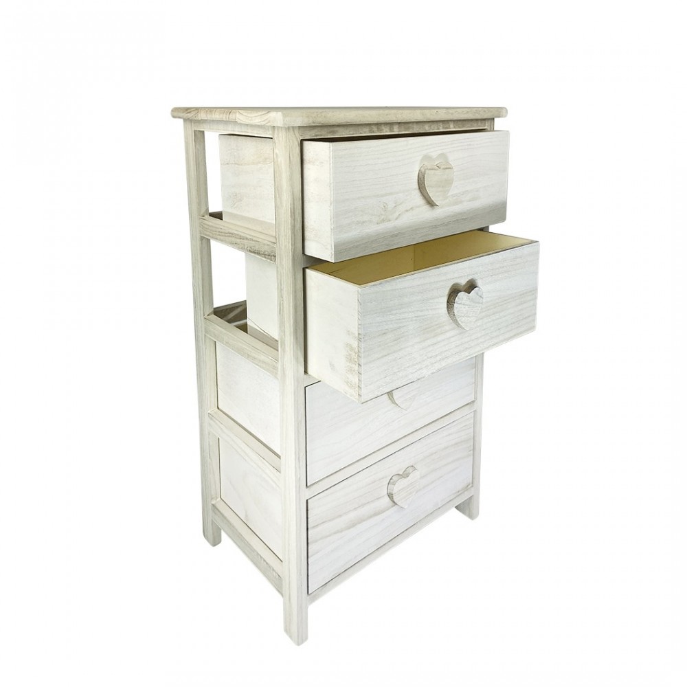 Armoire en bois avec pommeau en forme de coeur...