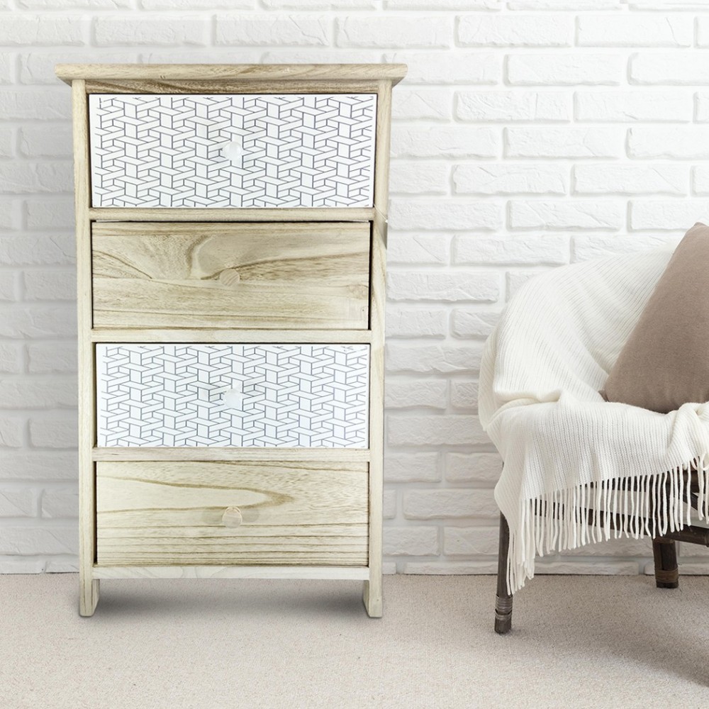 Meuble en bois avec fantaisie géométrique...