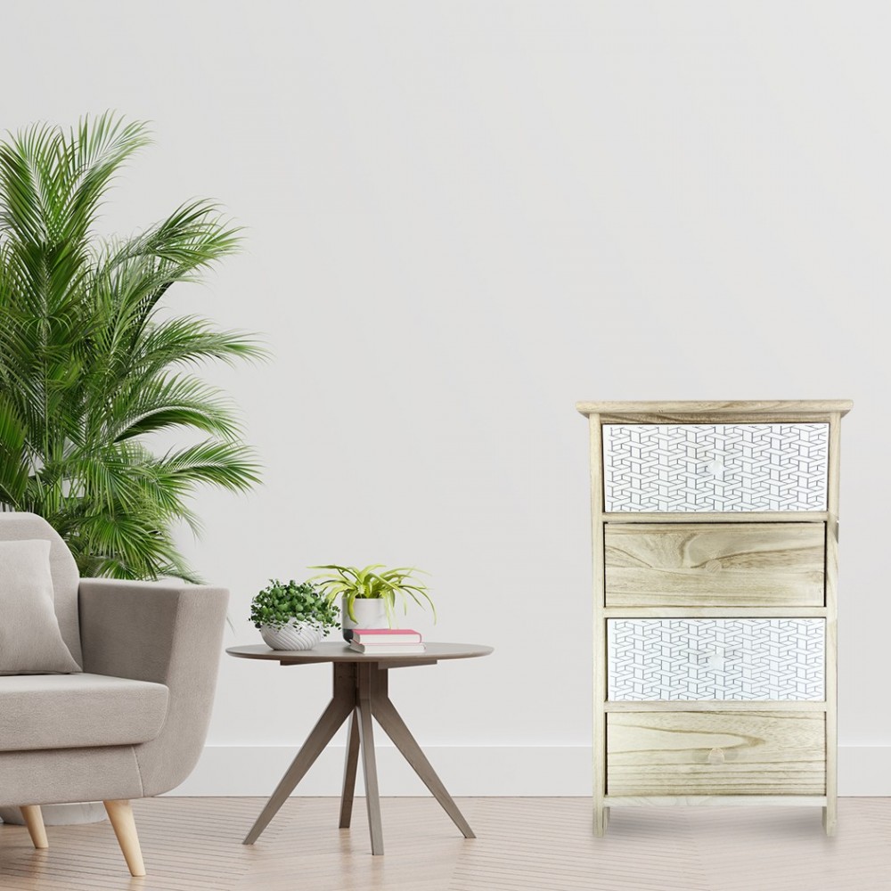 Meuble en bois avec fantaisie géométrique...