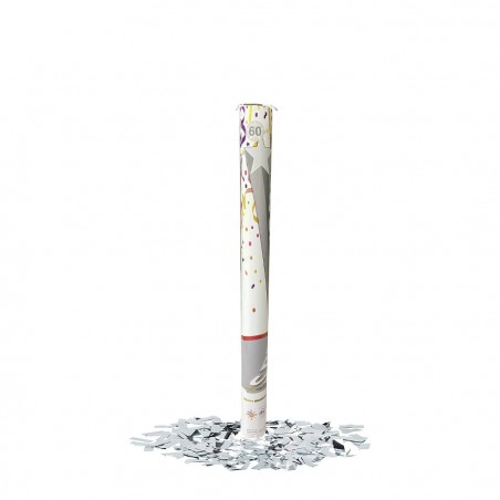 Canon à confettis blancs taille L 60 cm NY132 pour fêtes événements