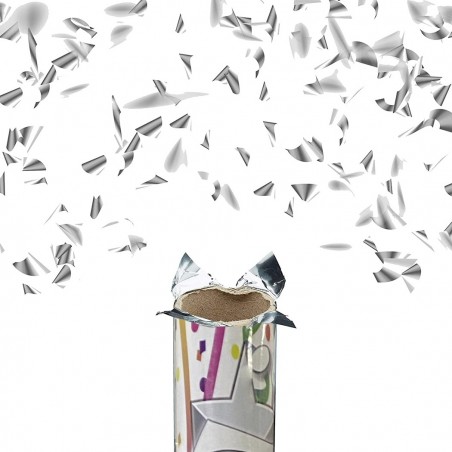 Canon confettis blancs taille XL 80 cm NY133 pour fêtes événements