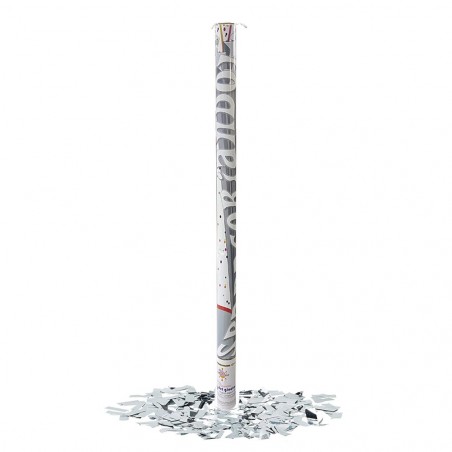 Canon confettis blancs taille XL 80 cm NY133 pour fêtes événements