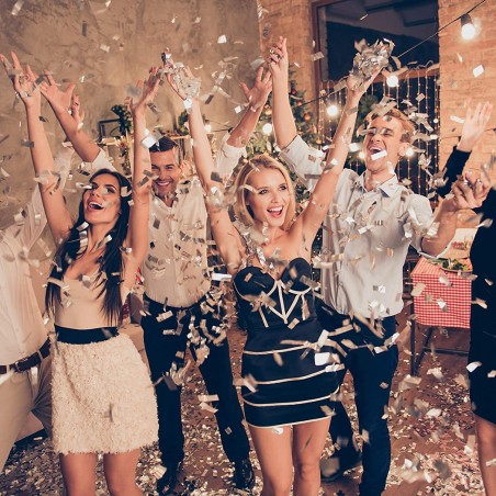 Canon à confettis blancs taille XXL 100 cm NY134 pour fêtes événements