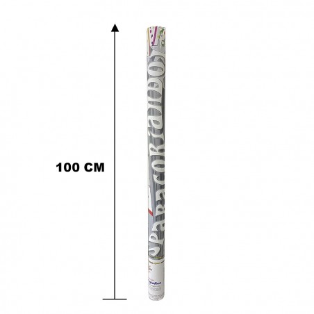 Canon à confettis blancs taille XXL 100 cm NY134 pour fêtes événements