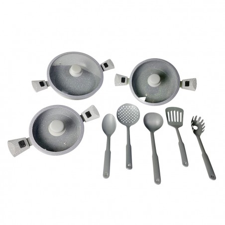 DGBAVARIA set tegami 17pz 20-24-28 cm 255030 GRIS poignées amovibles et louches