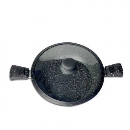 DGBAVARIA set poêles 17pz 20-24-28 cm 255028 NOIR poignées amovibles et louches