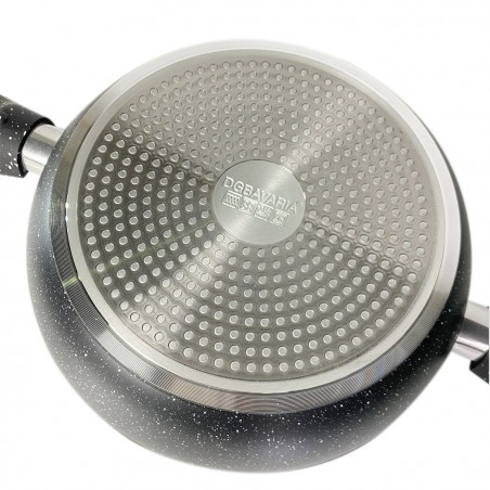 DGBAVARIA set poêles 17pz 20-24-28 cm 255028 NOIR poignées amovibles et louches